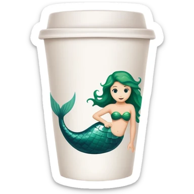 Starbucks coffee cup with green mermaid logo sticker