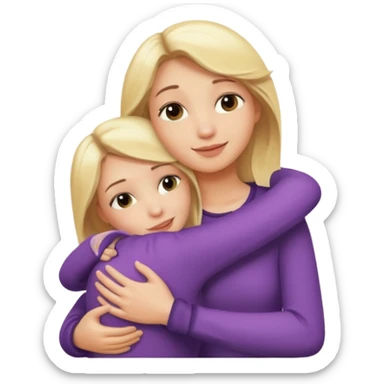 Blonde lady giving hugs sticker