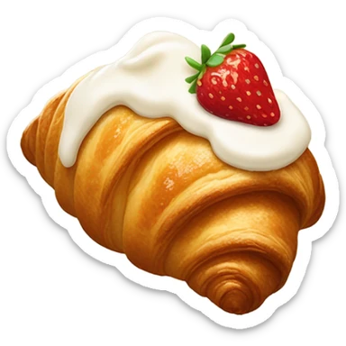 Strawberry croissant ￼ sticker