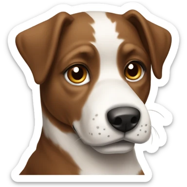 Cute elegant brown and white mutt sticker