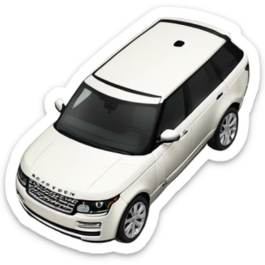 White Range Rover with a black roof sticker