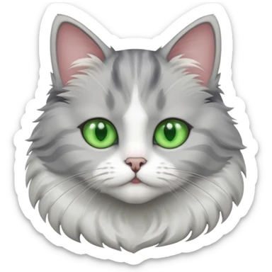 Gatita gris y blanca  sticker