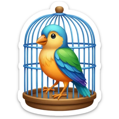 bird in cage sticker