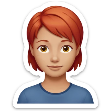 Red French frize emoji: NO FACE sticker