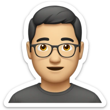 cool-guys-Asian-little-fat-face-no-glasses sticker