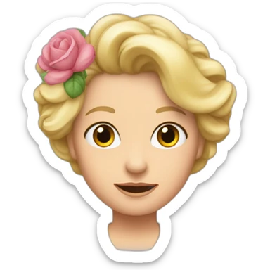 Une grand-mère avec des cheveux blonds et une chemise avec des fleurs sticker