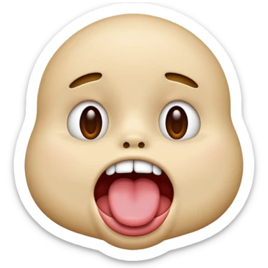Face with its tongue out with its mouth closed  sticker