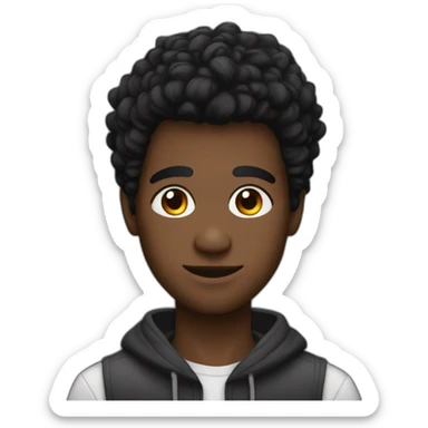 Black head and beautiful young man sticker