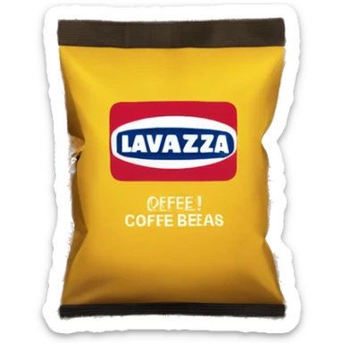 Lavazza yellow bag of coffee beans sticker
