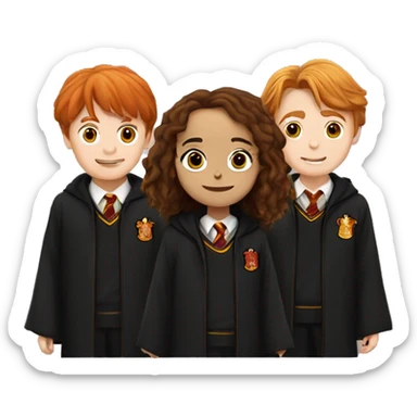Harry Potter with Hermione Granger and Ron Weasley sticker