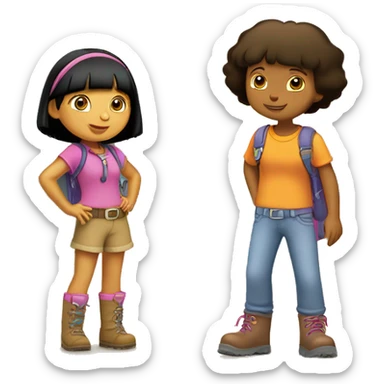 Dora the Explorer and boots ￼ sticker