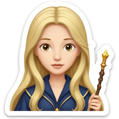 woman with long hair and a wand sticker