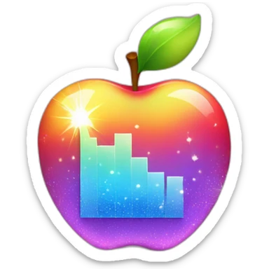apple emoji of trending graph with a sparkle at the top sticker