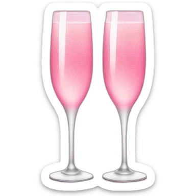 Pink champagne glasses sticker