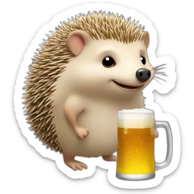 hedgehog drink beer paying in bitcoin sticker