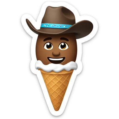 Ice cream cone cowboy sticker
