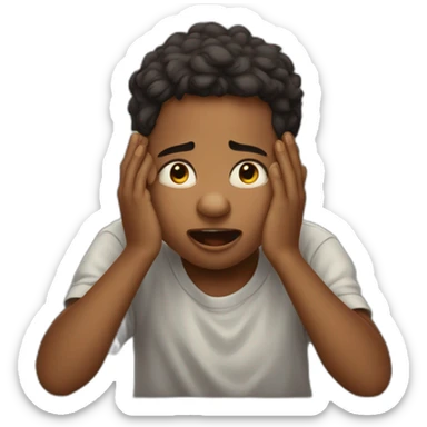 Caricatura de niño llorando de emoción  con lágrimas  sticker