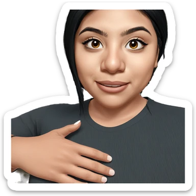 smiling girl with black hair sticker