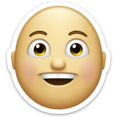 Fat face with eyes far apart and smiling  sticker