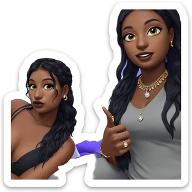 dark skinned girls with jewelry sticker