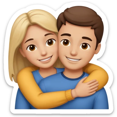 two people cuddling sticker