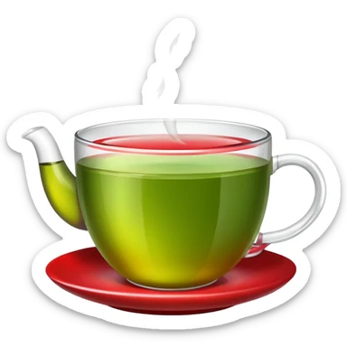 Berry green tea in a steaming cup sticker