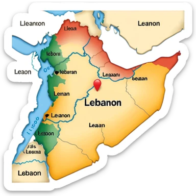 Lebanon map sticker