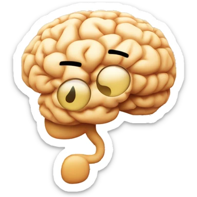 Brain with musical note inside sticker