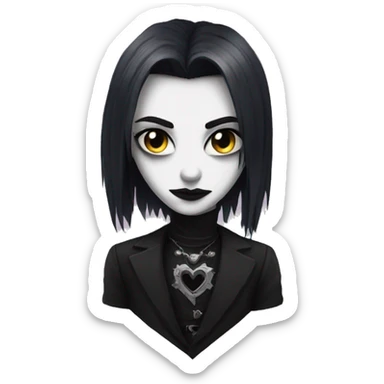 Goth heart sticker