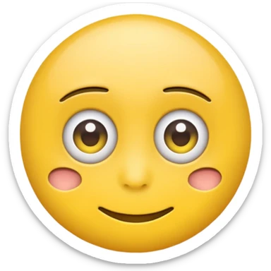 Rolling eyes emoji with a subtle smile instead of a frown” sticker