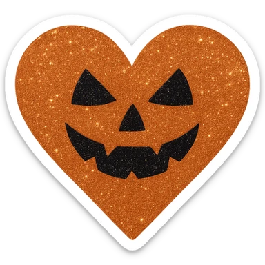  glitter halloween heart, remove background sticker