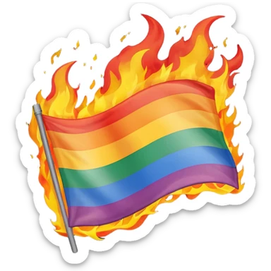 destroyed by fire lgbt flag  sticker