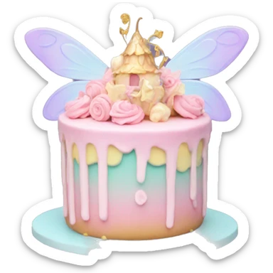 Fairy pastel cake sticker
