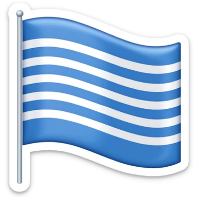emoji Flag with 3 simple  horizontal lines: white, blue, white, equal one to another sticker