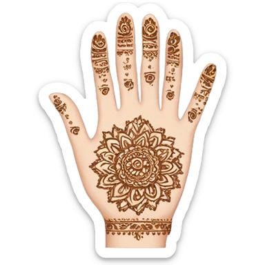 Hand with mehendi sticker