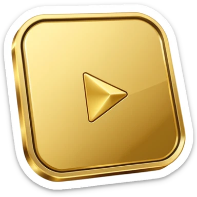 youtube golden play button with res edges sticker