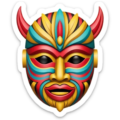 tribal mask sticker