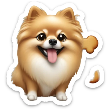  Pomeranian eating gingerbread sticker