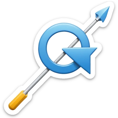 Quiero que hagas un círculo azul y con una flechita en el medio blanca sticker