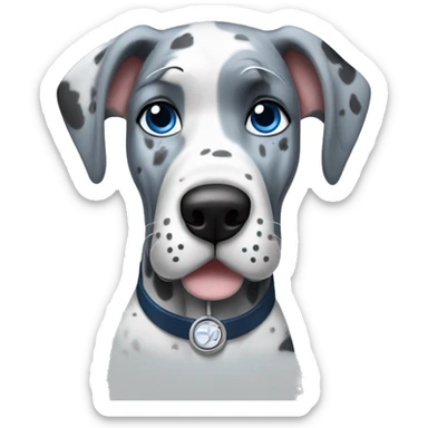 Blue Merle Great Dane wearing a doctor costume  sticker