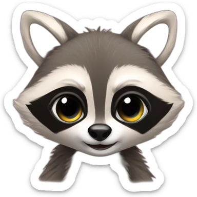 raccoon and мыt love sticker