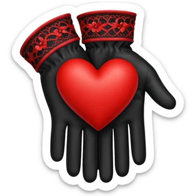 heart with a black lace glove sticker