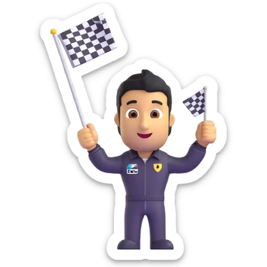 Daniel Ricciardo emoji with a checkered flag sticker