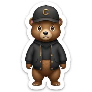 black Bear with cap sticker