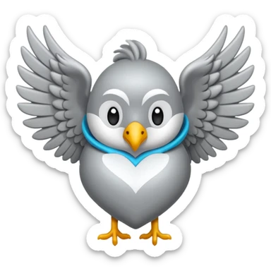 Corazom gris con una venda y alas (totalmente gris) sin detalles  sticker