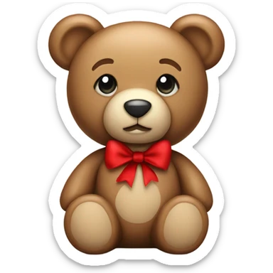 Teddy bear with red bow sticker
