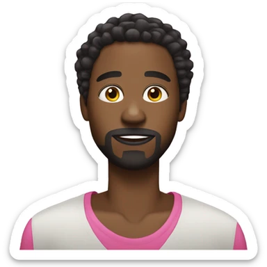 Black guy with goatee and short dreads with pnk tips sticker