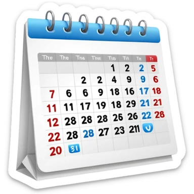 calendar, first page, day 1 sticker