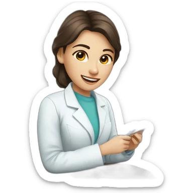 young brunette woman with brown eyes studying dentistry sticker