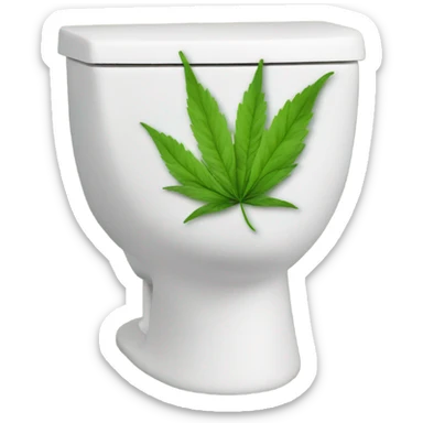 Weed toilet with bald man inside  sticker